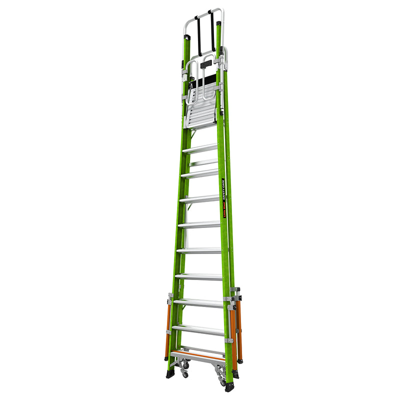 Телескопична стълба от фибростъкло с предпазен кош Safety Cage - работна височина 4.83 метра