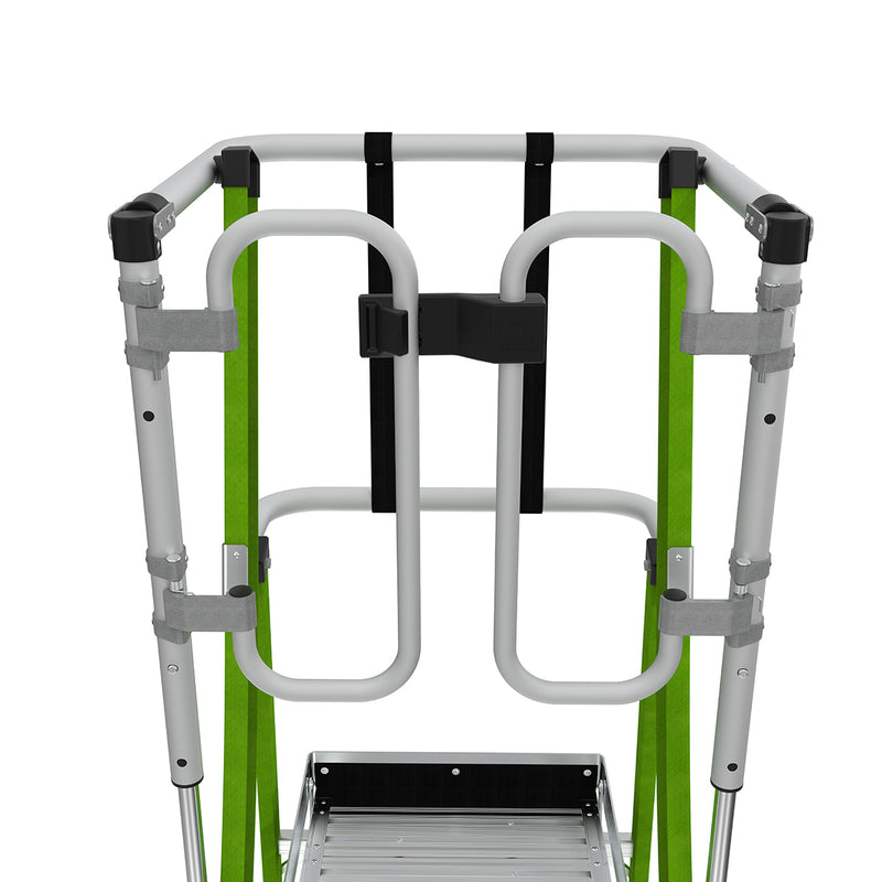 Телескопична стълба от фибростъкло с предпазен кош Safety Cage - работна височина 4.83 метра