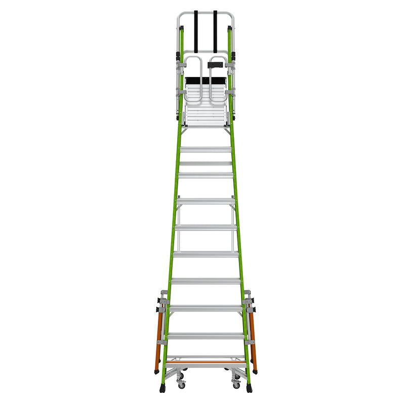 Телескопична стълба от фибростъкло с предпазен кош Safety Cage - работна височина 4.83 метра