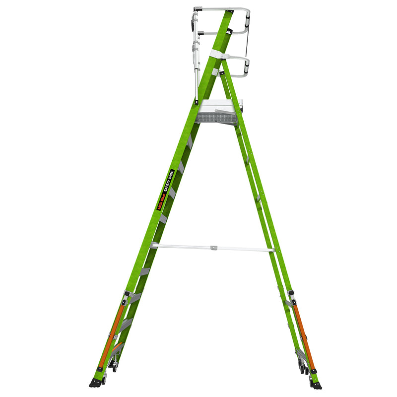 Телескопична стълба от фибростъкло с предпазен кош Safety Cage - работна височина 4.83 метра