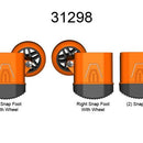 Комплект за смяна на външни пети с колело за стълба Dark Horse™, визуализация на различни пети.