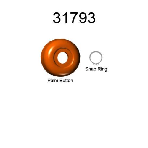 Palm Button™ в оранжев цвят с Snap Ring за комплект панти Hinge Lock.