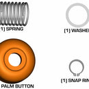 Комплект панти Hinge Lock и бутони Palm Button™: пружина, шайба и snap ring.