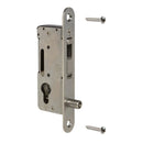 Брава за крилата или плъзгаща врата H-Compact Locinox за вграждане в профил 60 мм. без дръжки