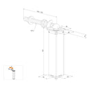 Технически рисунък на автоматичен механизъм за затваряне на врати тип Панта Swing, размери и спецификации.