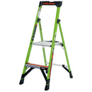 Лека стълба от фибростъкло Little Giant MightyLite™ с широка платформа и две стъпала, безопасна за работа около електричество.