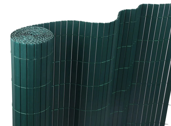 Покривало от изкуствен бамбук за огради, балкони и тераси, цвят зелен 1.0x3.0 m