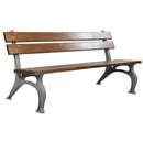 Дървена градинска пейка с чугунени крака, елегантен дизайн и удобство, размери 180 x 73 x 84 см.