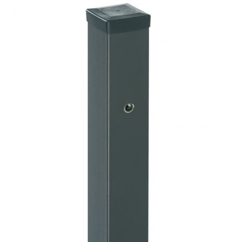 Квадратен стълб за врата Lila с капачка и накатени гайки H=2.00m Размер 70х70mm Цвят графит (RAL 7024)