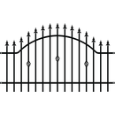 Оградна система POLIS с черен грунд, естетичен дизайн и орнаменти за градински мозаични врати.