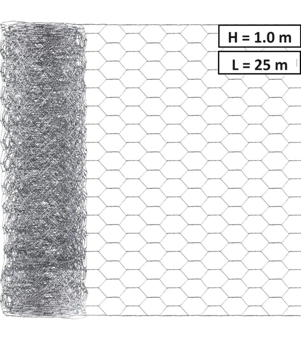 Хексагонална мрежа HOBBY FENCE, RO 81871, 20 x 20 mm, ∅ 0.7 mm, поцинкована