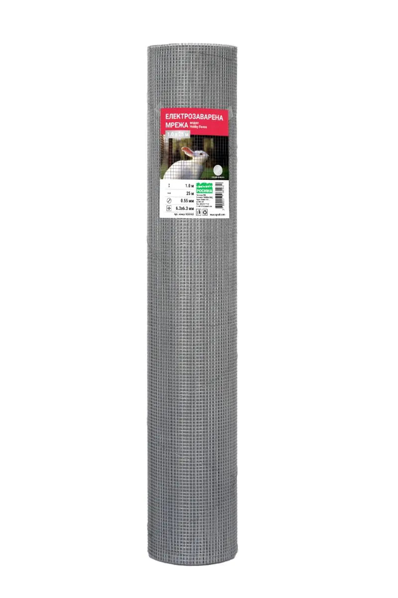 Електрозаварена мрежа HOBBY FENCE, RO 81925, RO 81926, RO 81932, 6.3 x 6.3 mm, ø 0.55 mm, поцинкована