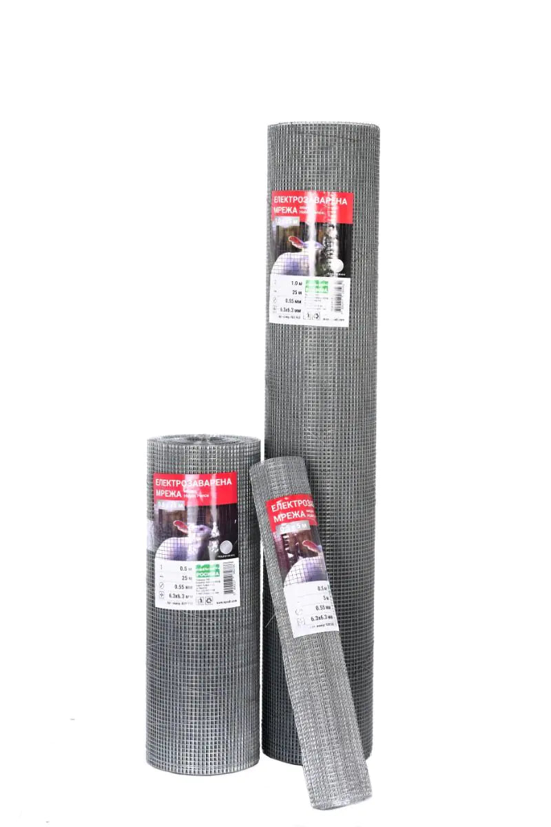 Електрозаварена мрежа HOBBY FENCE, RO 81925, RO 81926, RO 81932, 6.3 x 6.3 mm, ø 0.55 mm, поцинкована