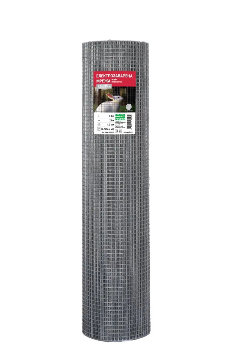 Електрозаварена мрежа HOBBY FENCE, RO 81949, RO 81956, 12.7 x 12.7 mm, ø 1.0 mm, поцинкована