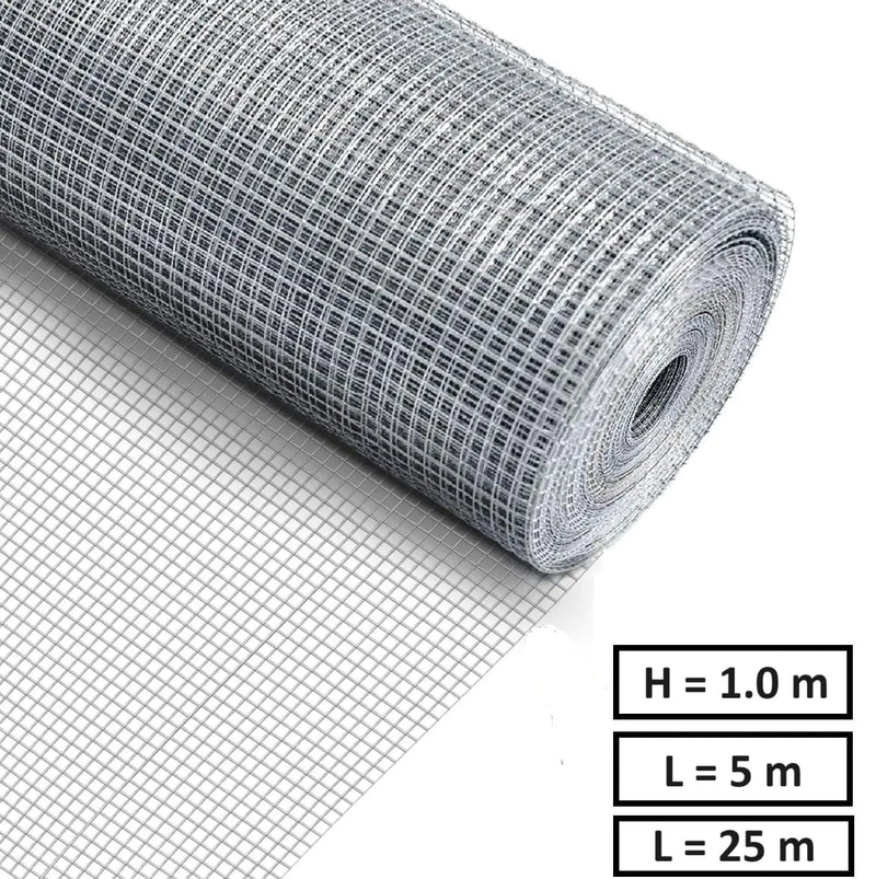 Електрозаварена мрежа HOBBY FENCE, RO 81949, RO 81956, 12.7 x 12.7 mm, ø 1.0 mm, поцинкована