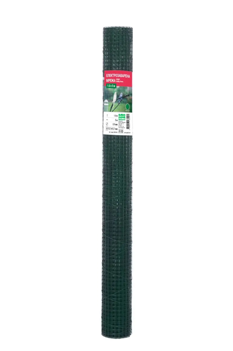 Електрозаварена мрежа HOBBY FENCE с PVC покритие, RO 81987, RO 81994, RO 82007, 12.7 x 12.7 mm, ø 0.9 mm, зелен цвят