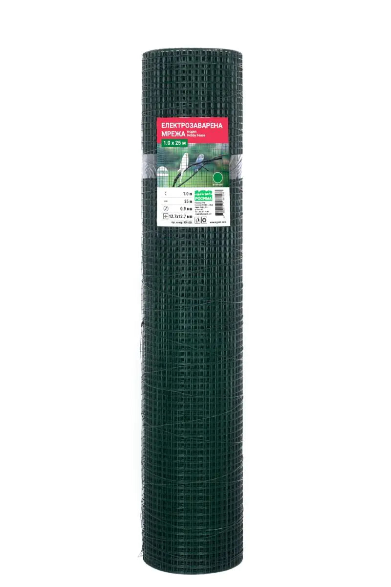 Електрозаварена мрежа HOBBY FENCE с PVC покритие, RO 81987, RO 81994, RO 82007, 12.7 x 12.7 mm, ø 0.9 mm, зелен цвят