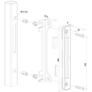 Насрещник SFKM Locinox с основа за вграждане и регулируема стоп планка за брави Fortylock, Fiftylock и Sixtylock