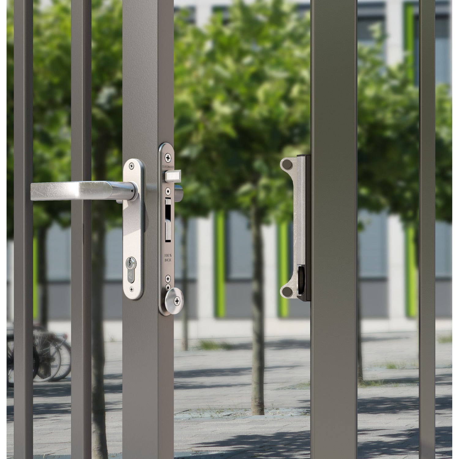 Брава за вграждане Sixtylock Locinox за профил с минимална ширина 60 мм.