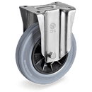 Серия 22 Стационарни колела на NL планка, сива гума/полипропилен - Tellure Rota