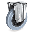 Серия 22 INOX Стационарни колела на NLX планка, сива гума/полипропилен - Tellure Rota