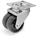 Ф50мм. Двойно полиамидно колело, въртящо на планка - 324302 Tellure Rota