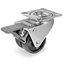 Ф50мм. Двойно полиамидно колело, въртящо на планка със спирачка - 328202 Tellure Rota