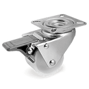 Ф50мм. Бяло полиамидно колело, въртящо на планка със спирачка - 328302 Tellure Rota