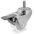 Ф50мм. Бяло полиамидно колело, въртящо с шпилка и спирачка - 329302 Tellure Rota