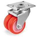 Ф50мм. Двойно колело, въртящо на планка, полиуретан/полиамид- 364402 Tellure Rota