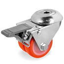 Ф50мм. Двойно колело с отвор и спирачка, полиуретан/полиамид - 367202 Tellure Rota