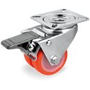 Ф50мм. Двойно колело, въртящо на планка със спирачка, полиуретан/полиамид- 368202 Tellure Rota