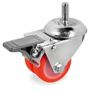 Ф50мм. Двойно колело с шпилка и спирачка, полиуретан/полиамид - 369202 Tellure Rota