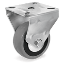 Серия 37 Стационарни колела на MC планка, сива гума/полипропилен - Tellure Rota