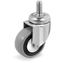 Серия 37 Колела с шпилка на MC вилка, сива гума/полипропилен - Tellure Rota