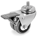 Серия 37 Двойни колела с шпилка и спирачка на MC вилка, сива гума/полипропилен - Tellure Rota