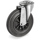 Серия 52 Въртящи колела с отвор на NL вилка, черна гума/полипропилен - Tellure Rota