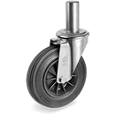 Серия 52 Въртящи колела с щифт на NL вилка, черна гума/полипропилен - Tellure Rota