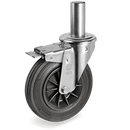 Серия 52 Въртящи колела с щифт и спирачка на NL вилка, черна гума/полипропилен - Tellure Rota