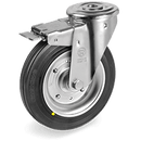 Серия 53AS Антистатични и статично проводими колела с отвор/спирачка на NL вилка, гума/стомана - Tellure Rota