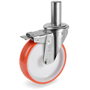 Серия 60 Въртящи колела с щифт и спирачка на NL вилка, полиамид/полиуретан - Tellure Rota