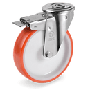 Серия 60 Въртящи колела с отвор и спирачка на NL вилка, полиамид/полиуретан - Tellure Rota