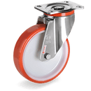 Серия 60 INOX Въртящи колела на усилена PX планка, полиамид/полиуретан - Tellure Rota