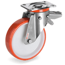 Серия 60 INOX Въртящи колела на усилена PX планка със спирачка, полиамид/полиуретан - Tellure Rota