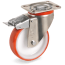 Серия 60 Въртящи колела на усилена P планка със спирачка, полиамид/полиуретан - Tellure Rota