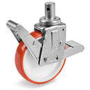 Серия 60 Колела за мобилни скелета с щифт и двоен педал на TRAB вилка, полиамид/полиуретан - Tellure Rota