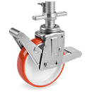 Серия 60 Колела за мобилни скелета с регулиращ се винт и двоен педал на TRAB вилка, полиамид/полиуретан - Tellure Rota