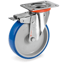 Серия 61 INOX Въртящи колела на NLX планка със спирачка, термопластичен полиуретан/полиамид - Tellure Rota