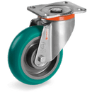 Серия 62NY INOX Въртящи колела на усилена PX планка, TR-ROLL полиуретан/полиамид - Tellure Rota