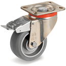 Серия 62ESD Антистатични и статично проводими колела на P планка/спирачка, полиуретан/алуминий - Tellure Rota